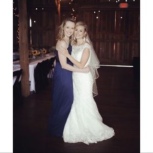 David’s Bridal Bridesmaid Dress (Navy)